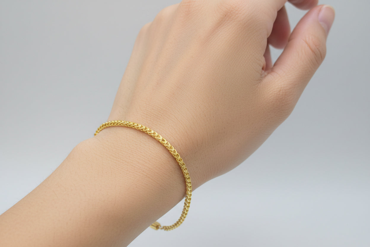 10K Gold Franco Bracelet – 1.7 mm | 7”