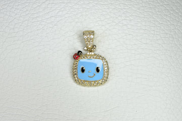 14K Gold CoComelon Pendant with Zirconia Accents