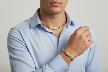 14K Gold Cuban Link Chain & Bracelet Set – 7mm