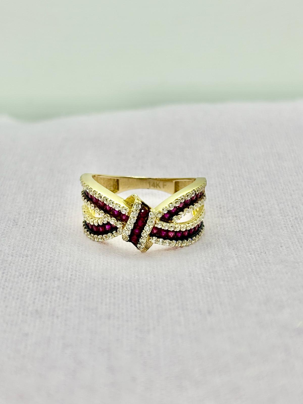 Crimson Twist Ring 14 KT